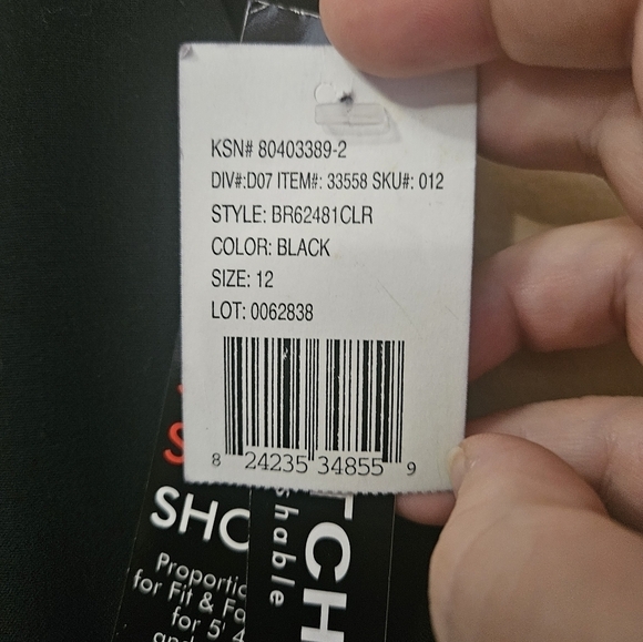 NWD Briggs New York Women's Size 12 Short Dress Pants Black Pull On - Picture 6 of 8